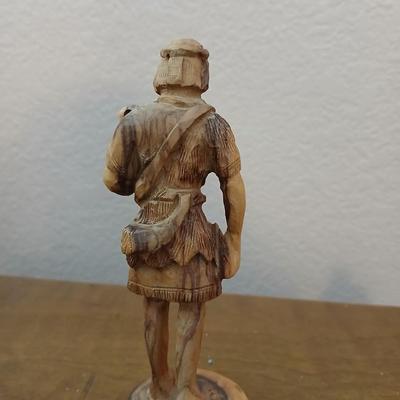 Two vintage olivewood carved Warriors