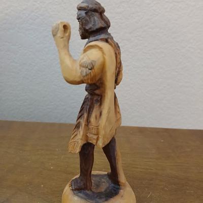 Two vintage olivewood carved Warriors