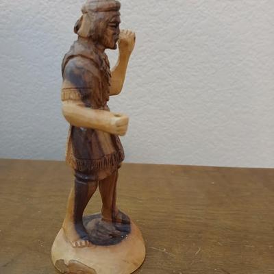 Two vintage olivewood carved Warriors