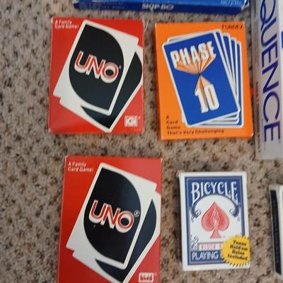 Games - cards - Sequence - Uno - Cribbage - Slip-bo and Phase 10