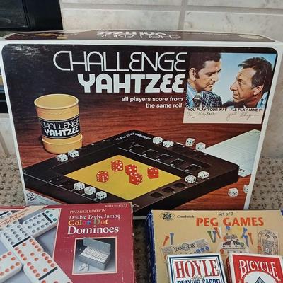 Classic games - Peg games - Scrabble - Yahtzee -Cribbage -Dominoes and cards