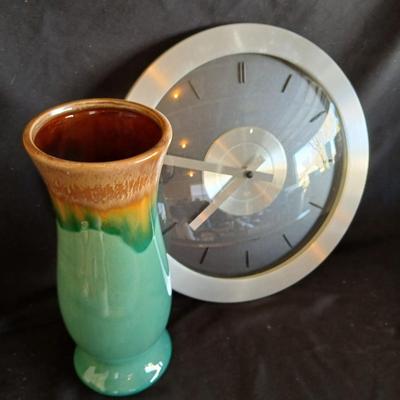 Ceramic vase and a Sterling & Noble wall clock