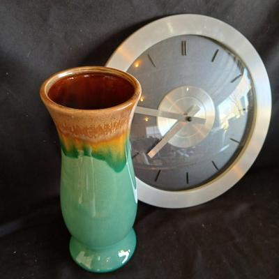 Ceramic vase and a Sterling & Noble wall clock