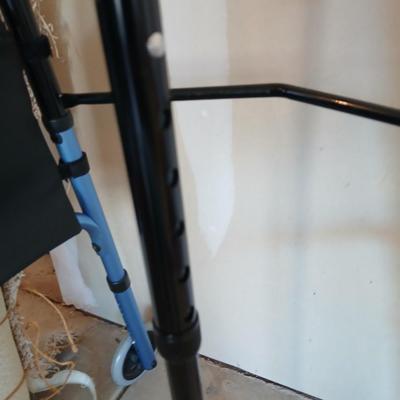 Nova folding walker with 5" wheels and an adjustable walking cane