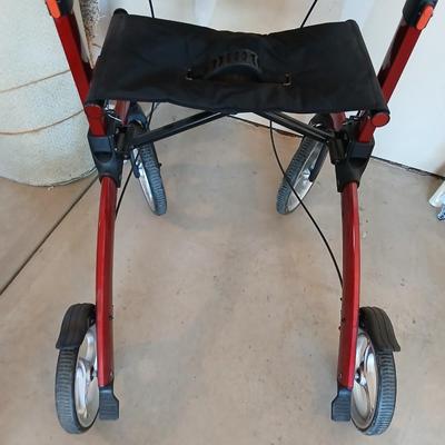 Folding Elenker Rollator with Loop Brakes, Aluminum, 300lbs Weight Capacity Walk Assist while standing