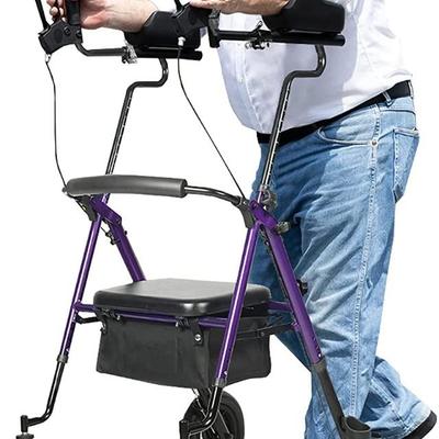 Folding Elenker Rollator with Loop Brakes, Aluminum, 300lbs Weight Capacity Walk Assist while standing