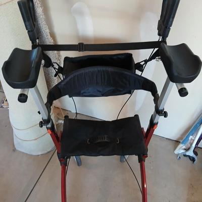 Folding Elenker Rollator with Loop Brakes, Aluminum, 300lbs Weight Capacity Walk Assist while standing