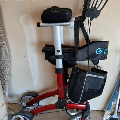 Folding Elenker Rollator with Loop Brakes, Aluminum, 300lbs Weight Capacity Walk Assist while standing