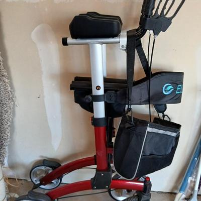 Folding Elenker Rollator with Loop Brakes, Aluminum, 300lbs Weight Capacity Walk Assist while standing