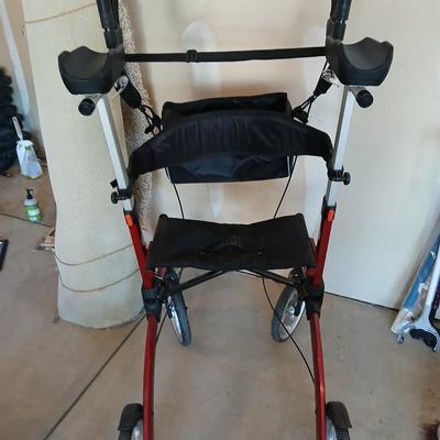 Folding Elenker Rollator with Loop Brakes, Aluminum, 300lbs Weight Capacity Walk Assist while standing