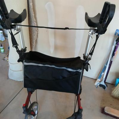 Folding Elenker Rollator with Loop Brakes, Aluminum, 300lbs Weight Capacity Walk Assist while standing