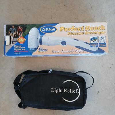 Light Relief healing lights massager and a Dr. Scholls Perfect reach massager
