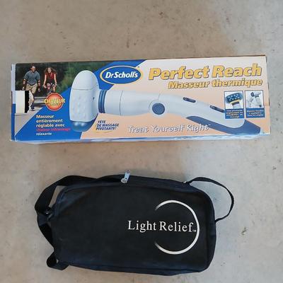 Light Relief healing lights massager and a Dr. Scholls Perfect reach massager