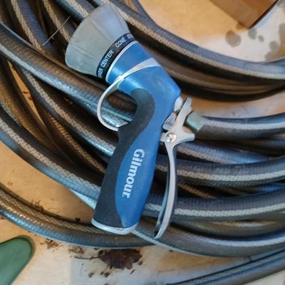 Nice garden hose with sprinkler and spray nozzle's