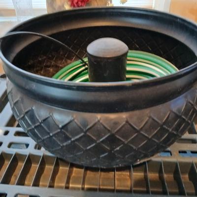 Decorative Metal Pot, Indoor or Outdoor, Garden Storage Organizer, Patio Portable Bucket and a multi hook shepherd hook