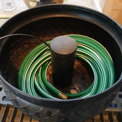 Decorative Metal Pot, Indoor or Outdoor, Garden Storage Organizer, Patio Portable Bucket and a multi hook shepherd hook