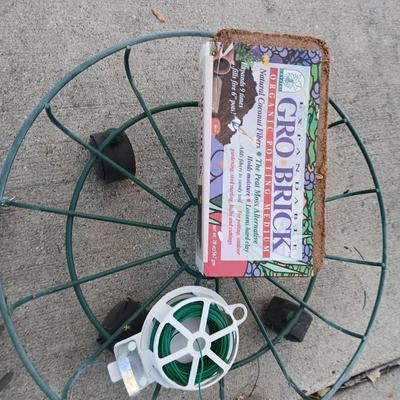Yard and garden tools with wire rolling flowerpot basket