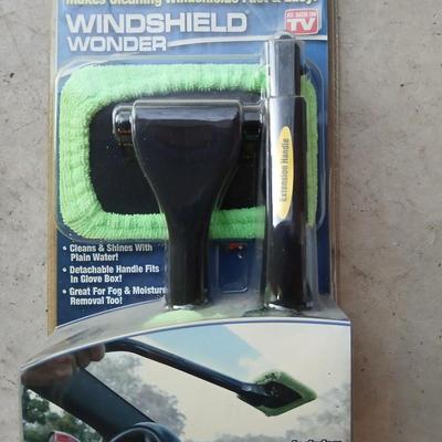 Automotive care / detailing rags, squeegee, Oreck 12-volt vacuum, wiper fluid, and more
