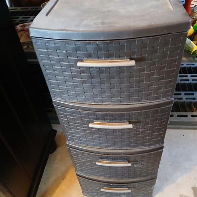 Three drawer sterilite plastic organizer