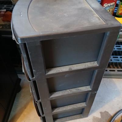 Three drawer sterilite plastic organizer