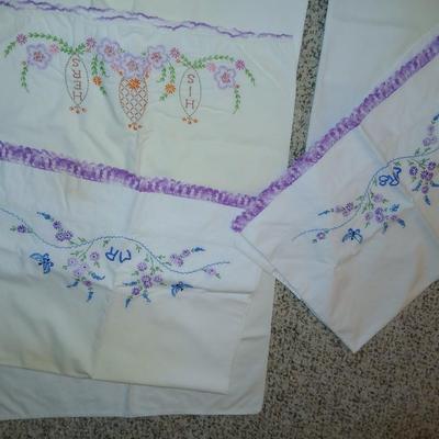 Vintage Embroidered pillowcases