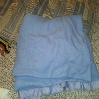 Large bedspread - Afghan - and two other blankets