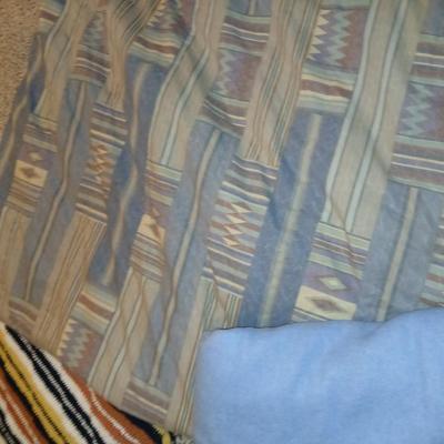 Large bedspread - Afghan - and two other blankets