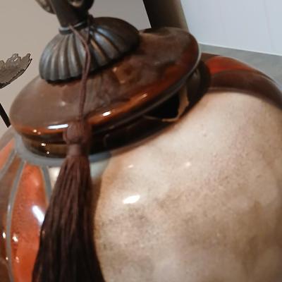 Large, lidded urn style vase with a candle holder