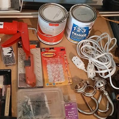 Household hardware - calking gun - hardware - small tools - hinges - stud finder - paint and more