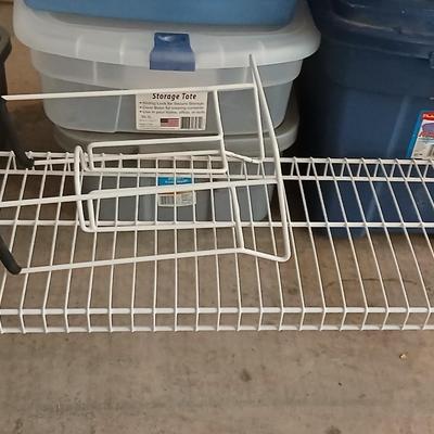 10 Storage totes with lids and metal organizers