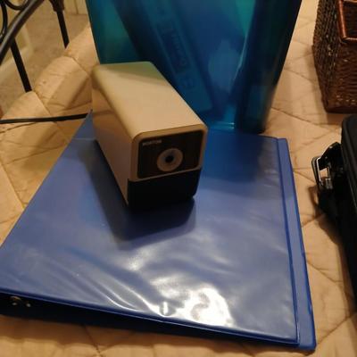 Home office supplies - 3 ring binders - metal box with key - Targus laptop case and much more