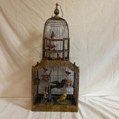 Bird Cage With Faux Birds (S-MG)