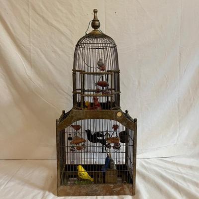 Bird Cage With Faux Birds (S-MG)