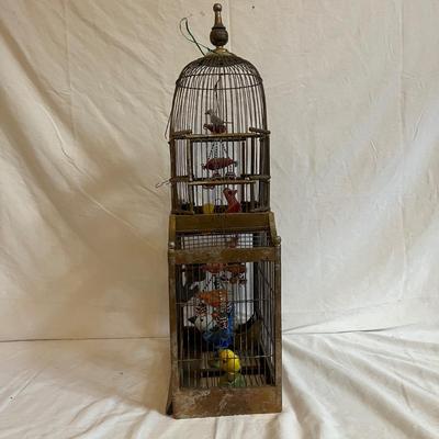 Bird Cage With Faux Birds (S-MG)