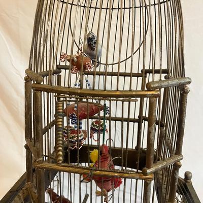 Bird Cage With Faux Birds (S-MG)