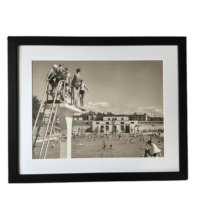 135 Vintage 1939 Greenbelt, MD Swimming Pool Framed Photograph by Marion Post Wolcott