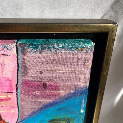 'Walking Bass' & 'Falling Colors' Framed Paintings by Eileen Ross (S-MG)