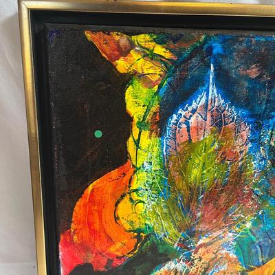 'Walking Bass' & 'Falling Colors' Framed Paintings by Eileen Ross (S-MG)