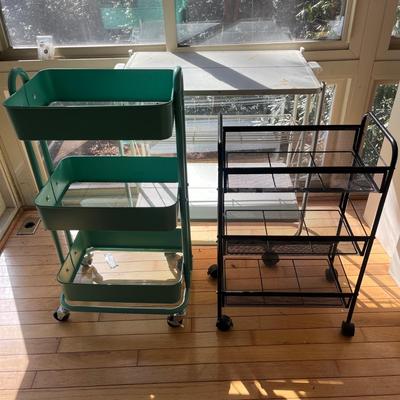 Three Rolling Metal Carts (S-MG)
