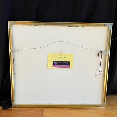 Mixed Media Framed Art by Eileen Ross: 'Hummingbird' & 'Red Moon' (S-MG)