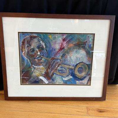 Musical Themed Original Wooden Framed Art by Eileen Ross (S-MG)