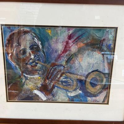 Musical Themed Original Wooden Framed Art by Eileen Ross (S-MG)