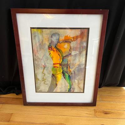 Musical Themed Original Wooden Framed Art by Eileen Ross (S-MG)