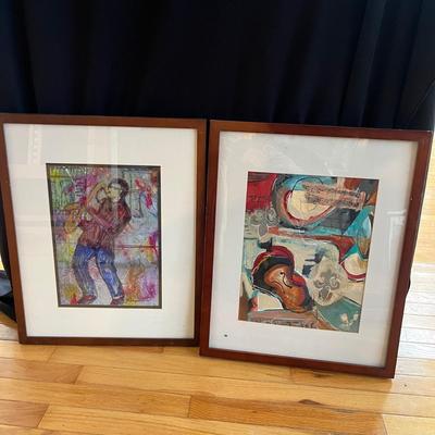 Musical Themed Original Wooden Framed Art by Eileen Ross (S-MG)