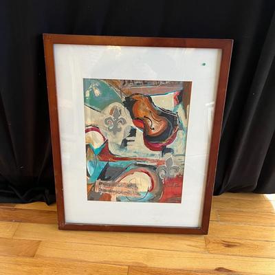 Musical Themed Original Wooden Framed Art by Eileen Ross (S-MG)