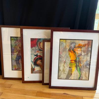 Musical Themed Original Wooden Framed Art by Eileen Ross (S-MG)