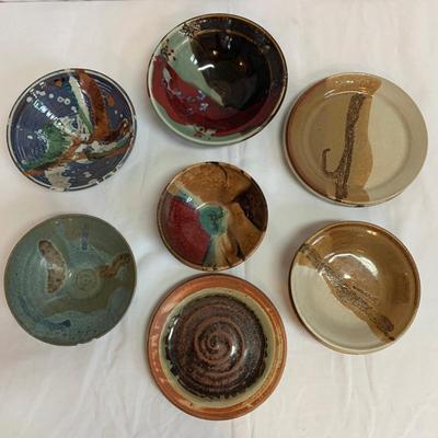Handmade Pottery Plates & Bowls incl. Local Mangum (K-HS)