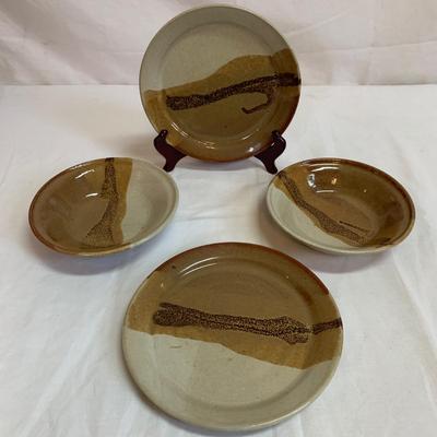 Handmade Pottery Plates & Bowls incl. Local Mangum (K-HS)