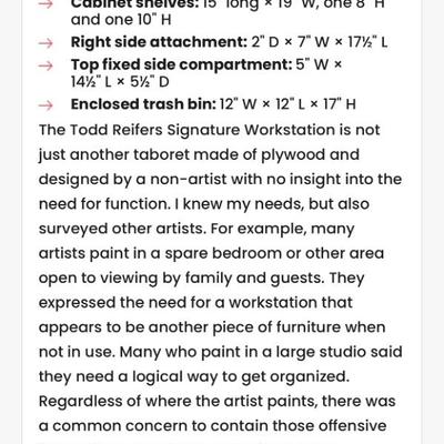 Todd Reifers Signature Artist Workstation (S-KD)