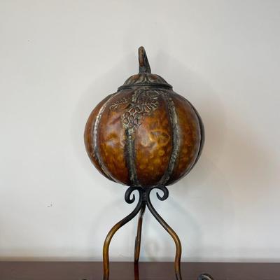 Decorative Iron Pumpkin on a Stand